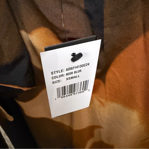 AFRM Genie Dress Noir Blur Black Orange Floral print Maxi halter Revolve XS - Picture 7 of 7